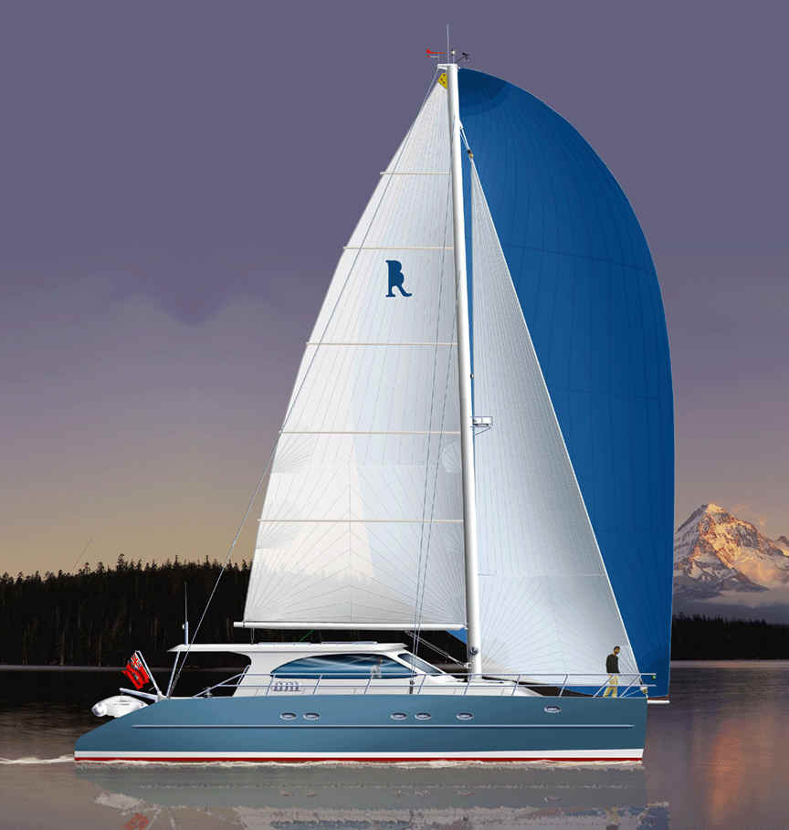 small fiberglass catamaran